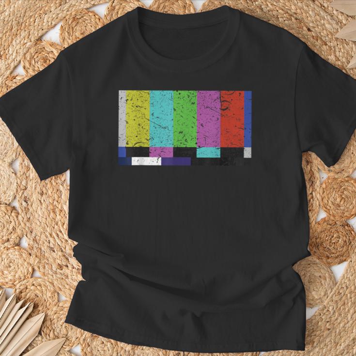 ヴィンテージテレビテストパターンカラーバー グラフィックデザインプレゼント Tシャツ 高齢者への贈り物