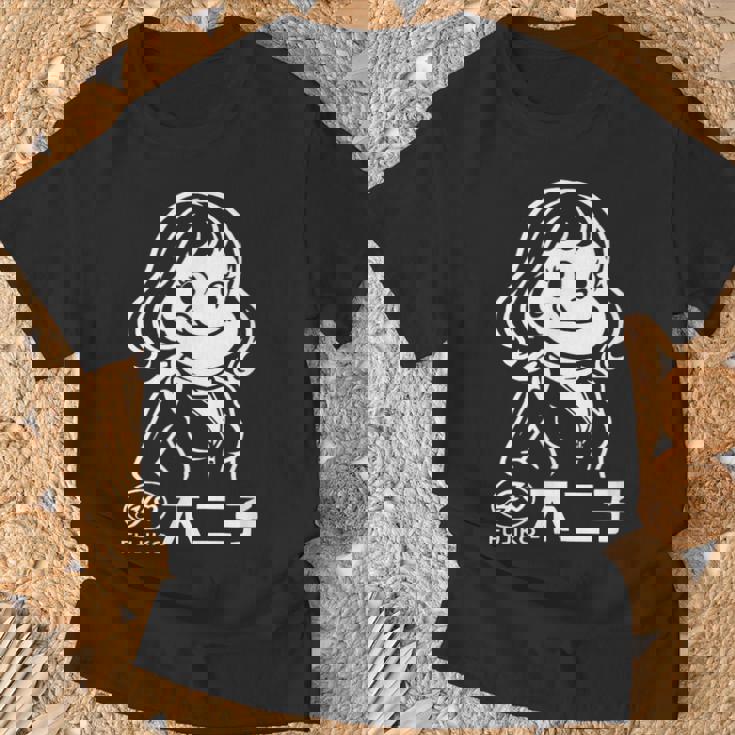不二子 ペコちゃん風 レトロガール Fujiko 日本 アニメ パロディ Tシャツ 高齢者への贈り物