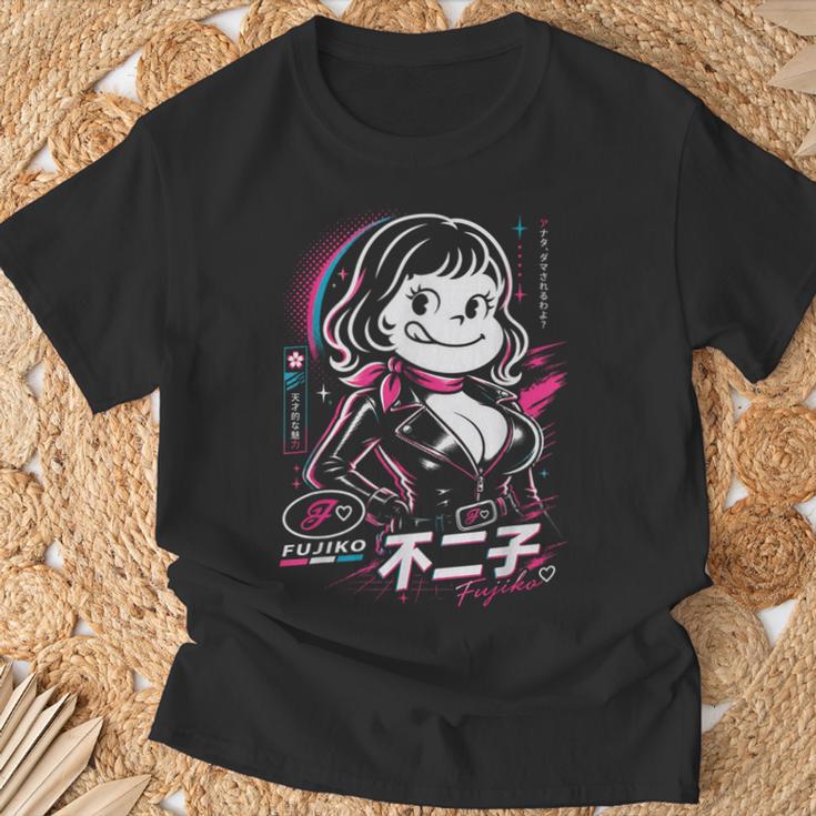 不二子ペコ風 レトロガール Fujiko 日本 アニメ パロディ Tシャツ 高齢者への贈り物