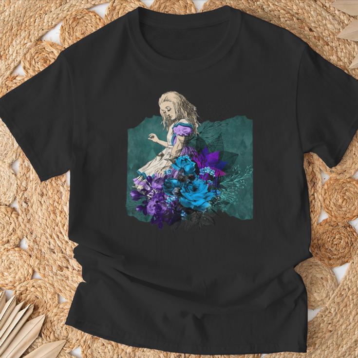 不思議の国のアリス グランジ パープルティール スチームパンク Tシャツ 高齢者への贈り物