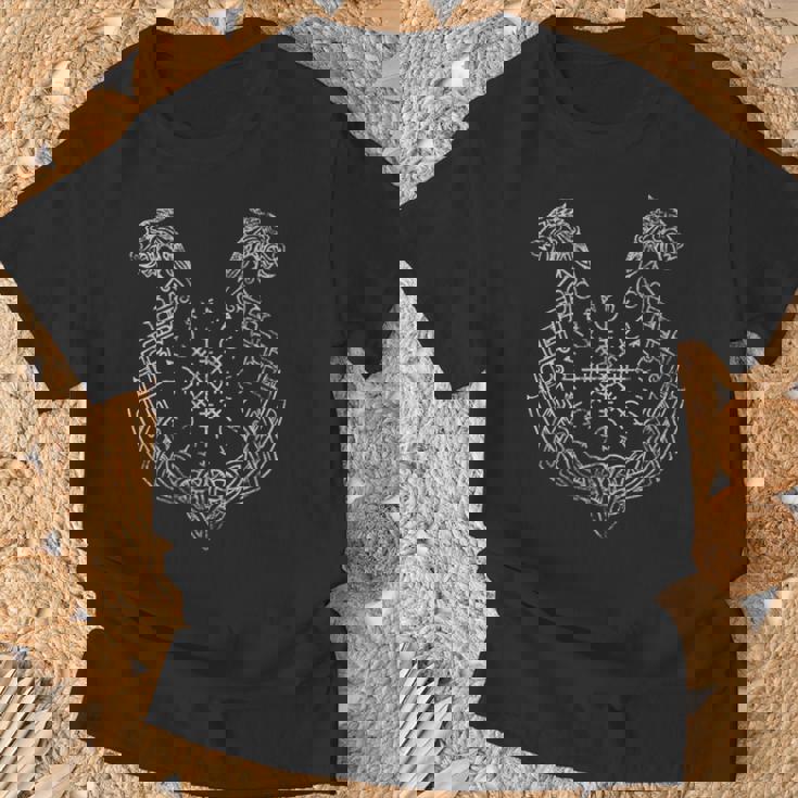 北欧バイキングコンパス アイスランド Tシャツ 高齢者への贈り物