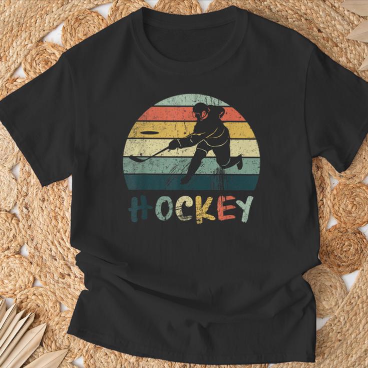 古典的なレトロなヴィンテージスタイルのアイスホッケーのtシャツストリートホッケー Tシャツ 高齢者への贈り物