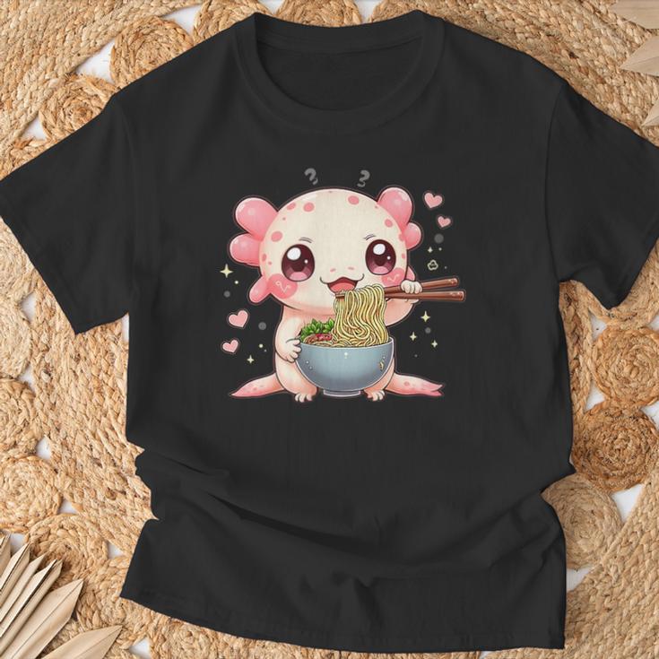 可愛いウーパールーパーラーメン Tシャツ 高齢者への贈り物