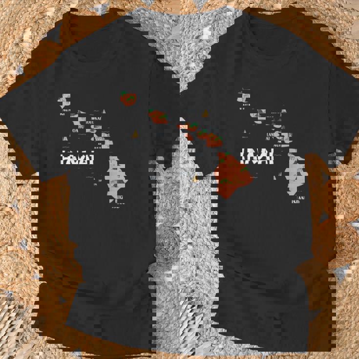 地図 ヴィンテージ お土産 ハワイ諸島 Tシャツ 高齢者への贈り物