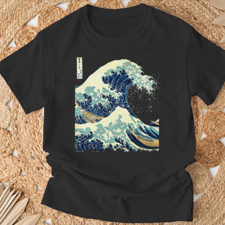 大波 葛飾北斎 名画 おしゃれ 長袖tシャツ Tシャツ 高齢者への贈り物