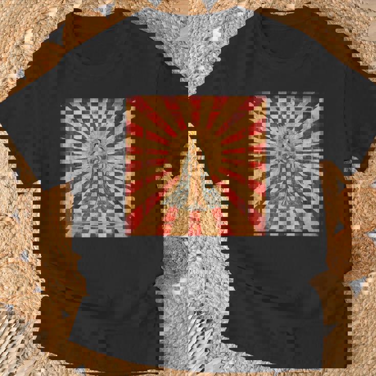 天照 女神 昇る太陽 日本神話 Tシャツ 高齢者への贈り物