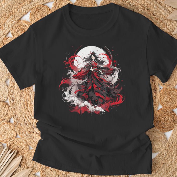 女の子 刀 刀 侍 ヴィンテージ 戦闘機 レトロ デザイン Tシャツ 高齢者への贈り物