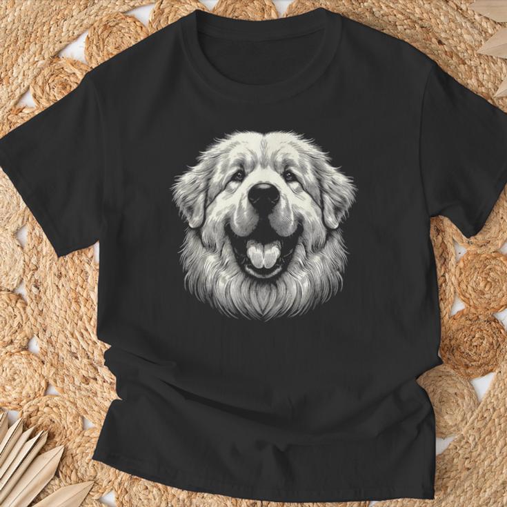 女性と男性のためのグレート ピレニーズ犬の顔のアート デザイン Tシャツ 高齢者への贈り物
