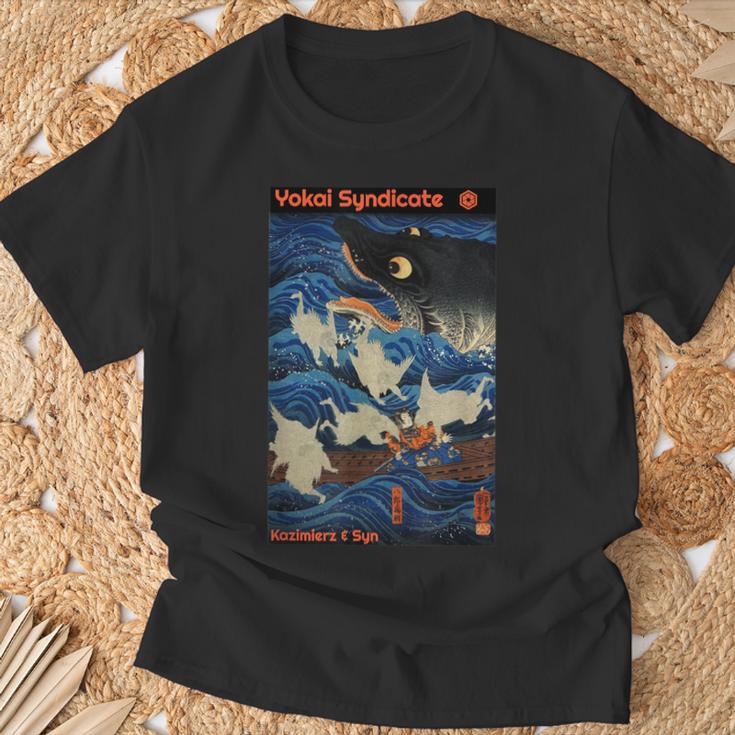妖怪シンジケート 浮世絵 日本の木版天狗スピリット Tシャツ 高齢者への贈り物