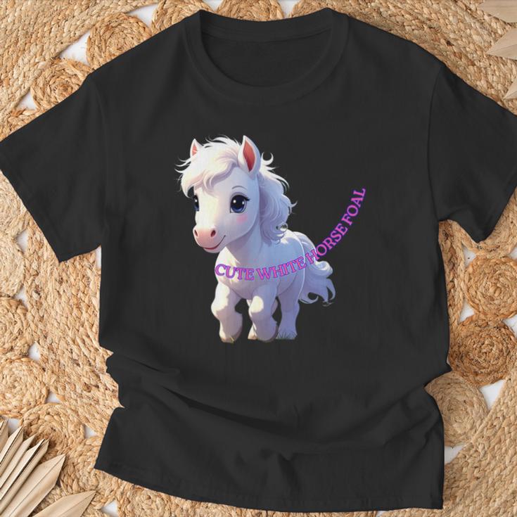 子馬 かわいい 馬 干支 白馬 イラスト Tシャツ 高齢者への贈り物