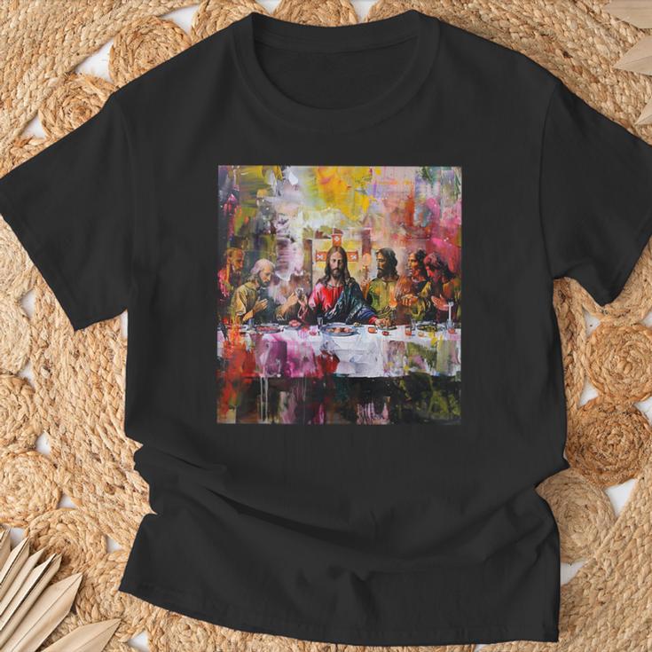 宗教と現代美術、信仰、最後の晩餐 Tシャツ 高齢者への贈り物