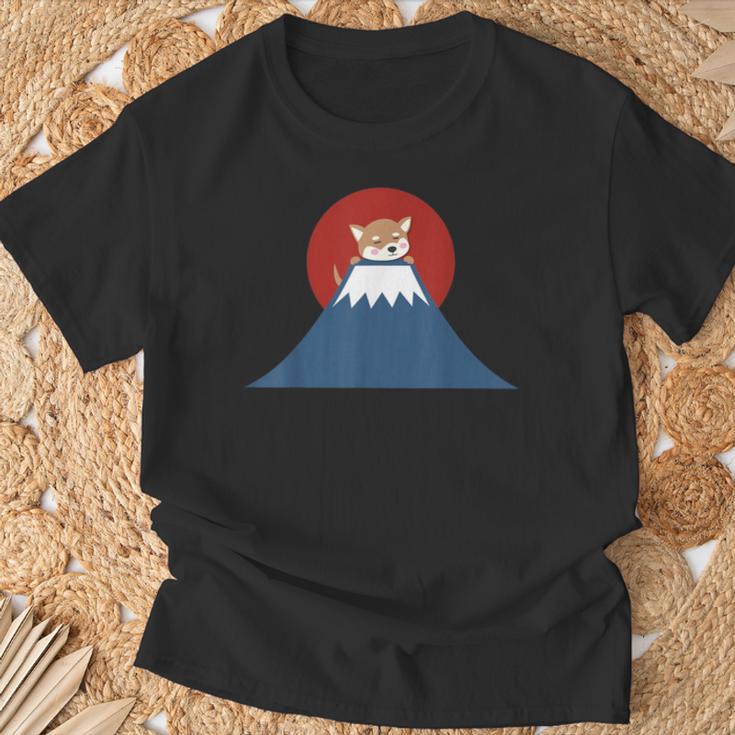 富士山柴犬tシャツ 日本犬ジャパンtシャツ カワイイ Tシャツ 高齢者への贈り物