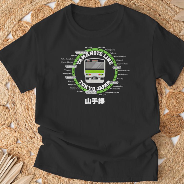 山手線 東京通勤環状線 日本 漢字 お土産 Tシャツ 高齢者への贈り物