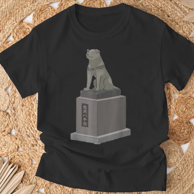 忠犬ハチ公銅像イラストデザイン Tシャツ 高齢者への贈り物