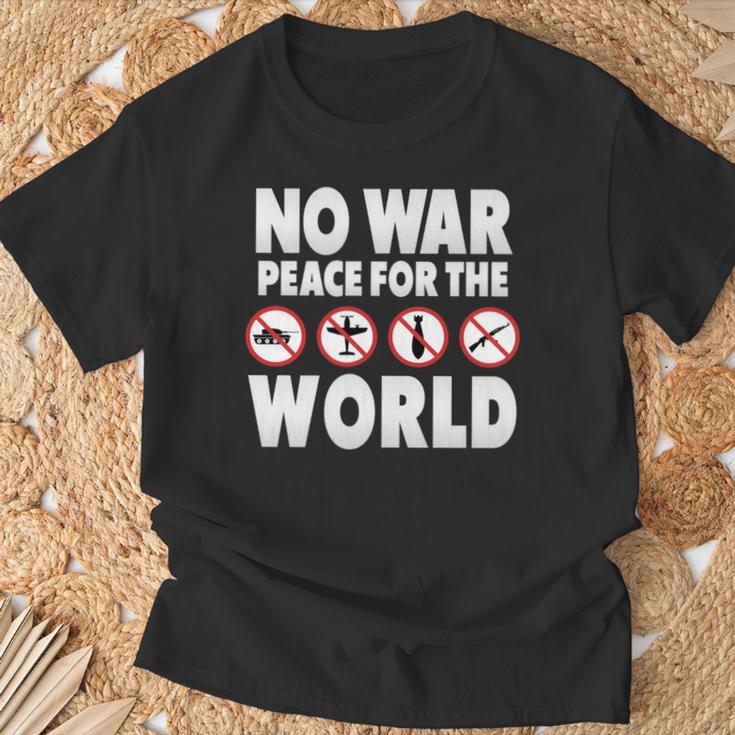 戦争禁止、平和、反戦、戦争禁止 長袖tシャツ Tシャツ 高齢者への贈り物