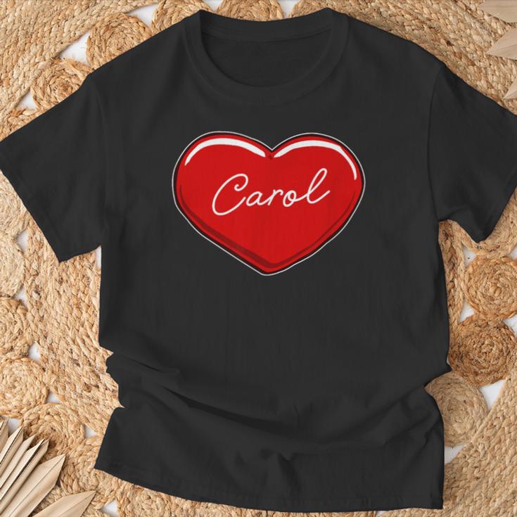 手描きのハートキャロル ファーストネーム ハート I Love Carol Tシャツ 高齢者への贈り物