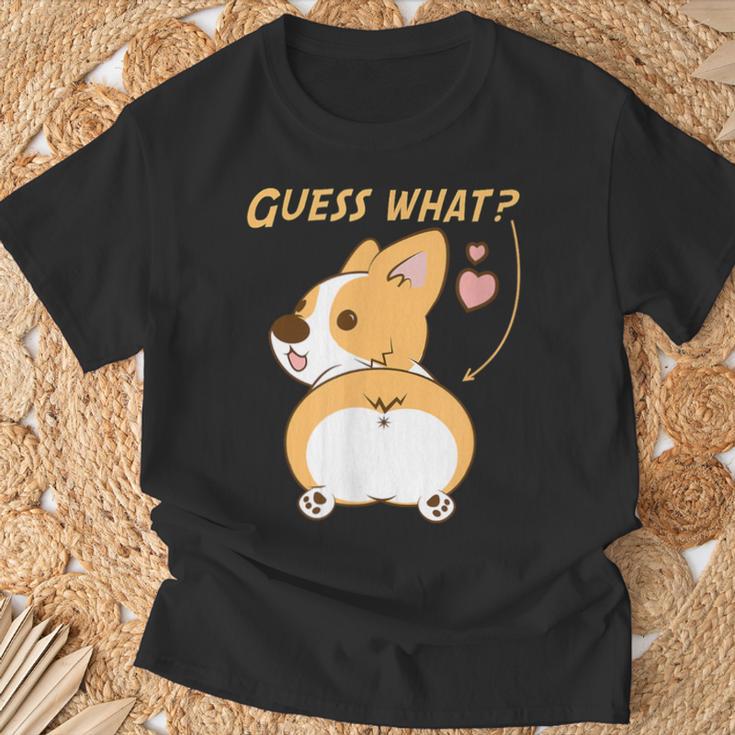 推測？コーギーお尻面白いウェールズコーギー Tシャツ 高齢者への贈り物