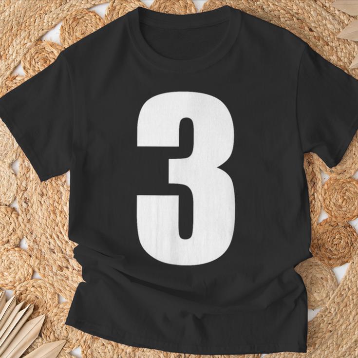 数字 3 数字 無地 白 数字 Tシャツ 高齢者への贈り物