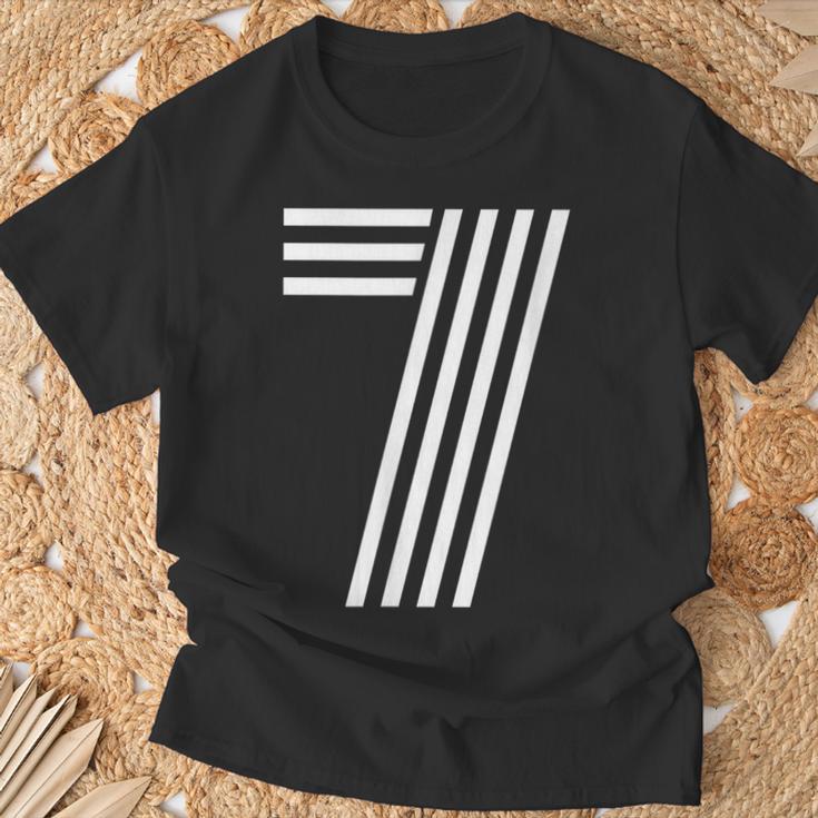 数字 7 ラッキーナンバーセブン Tシャツ 高齢者への贈り物