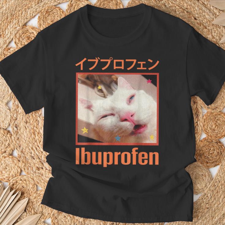 日本のイブプロフェン猫ミーム Tシャツ 高齢者への贈り物