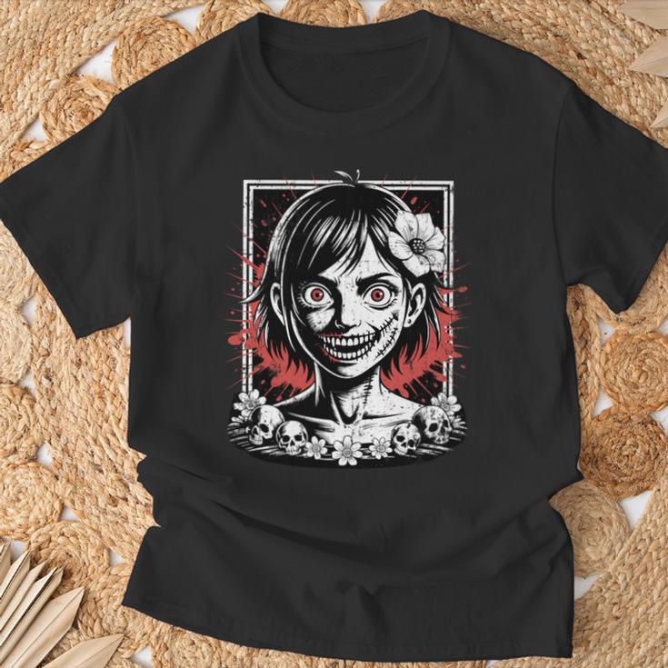 日本のゴス 不気味なエモ Y2k 日本ホラー アニメ 漫画 長袖tシャツ Tシャツ 高齢者への贈り物