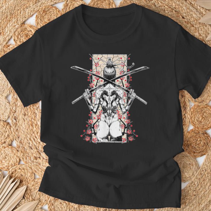日本のサムライガールとヴィンテージさくら桜ギフト Tシャツ 高齢者への贈り物