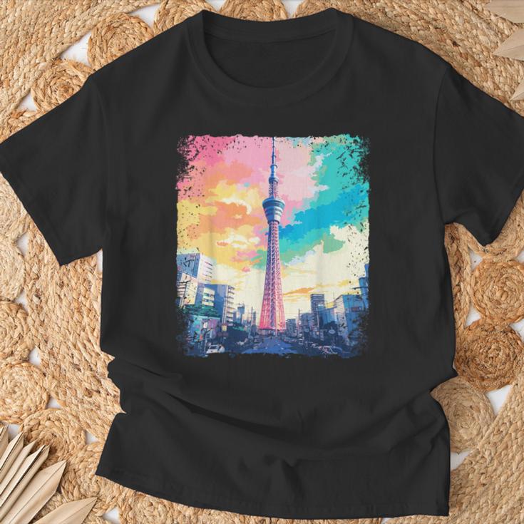 東京スカイツリージャパンaporwave エステ 日本観光 Tシャツ 高齢者への贈り物