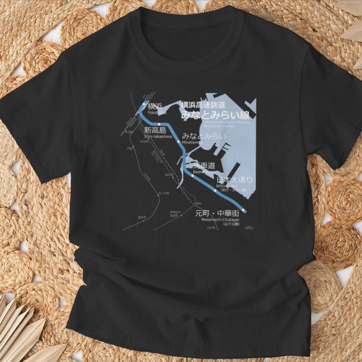 横浜みなとみらい日本鉄道 – お土産ルートマップ Tシャツ 高齢者への贈り物