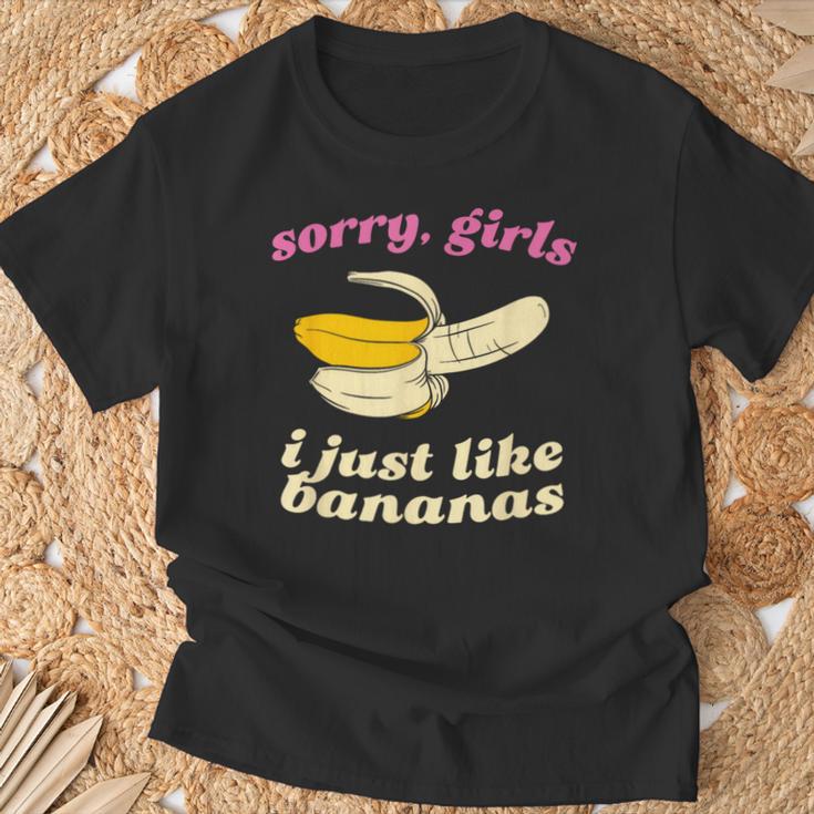 残念な女の子私はバナナが好き ゲイデート Tシャツ 高齢者への贈り物