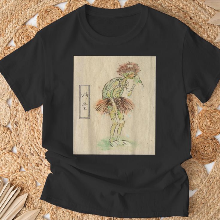 河童【日本の妖怪シリーズ】 Tシャツ 高齢者への贈り物