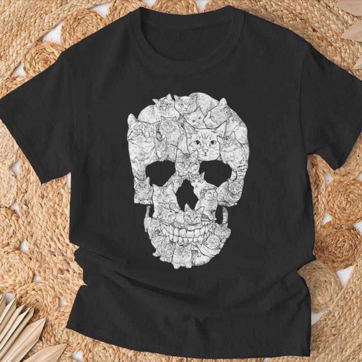 猫 スカル キティ スケルトン ハロウィン コスチューム アイデア Tシャツ 高齢者への贈り物