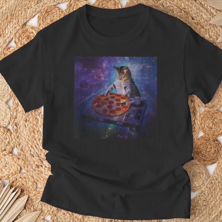 猫 ピザ スクラッチミュージック ダンス クラブ パーティー レコード レーザーシャツ Tシャツ 高齢者への贈り物
