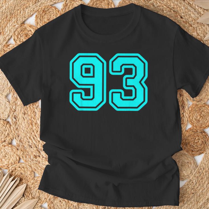 番号 93 シアン スポーツ番号 Tシャツ 高齢者への贈り物