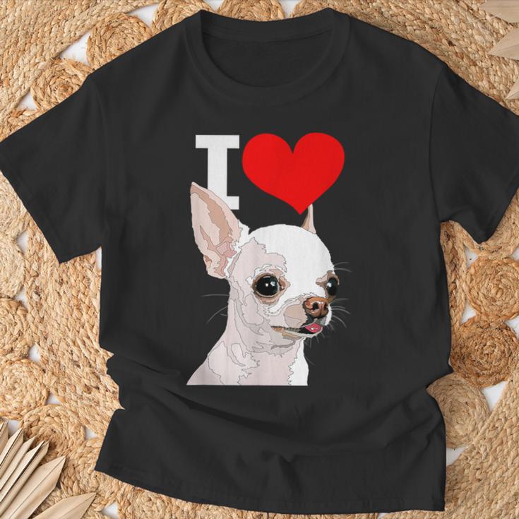 白いチワワ犬が大好き Tシャツ 高齢者への贈り物