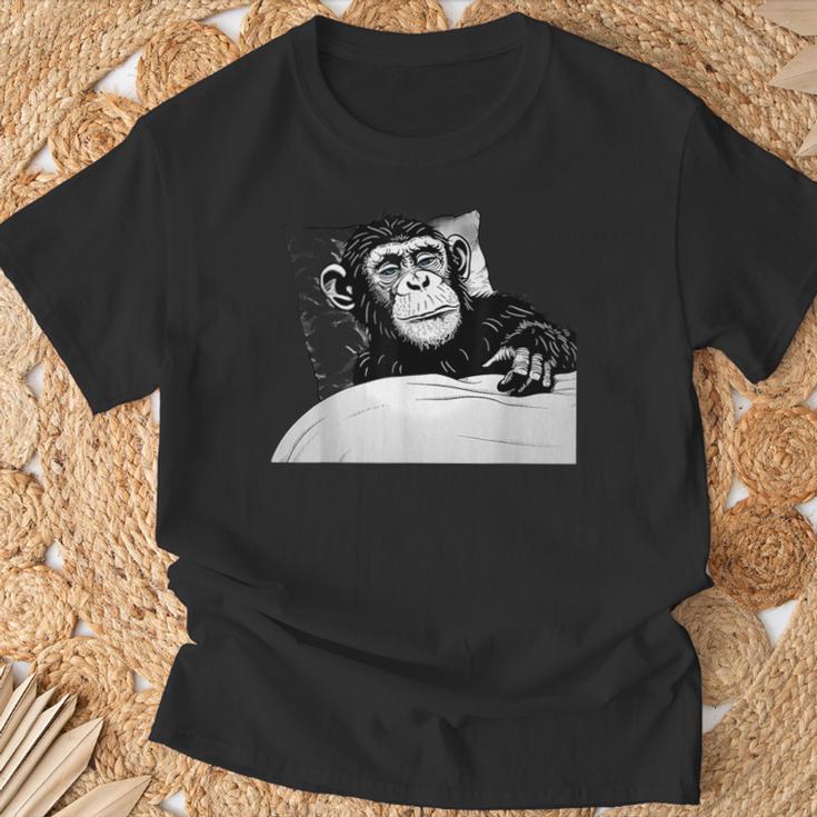 眠る猿 眠っている動物 眠る猿 昼寝 お昼 Tシャツ 高齢者への贈り物