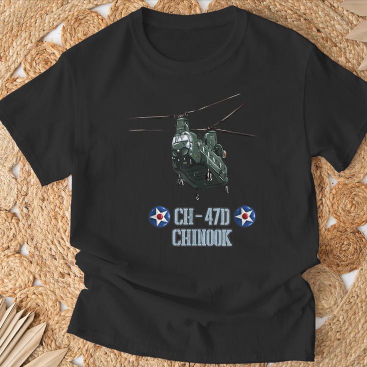 米軍用機 Ch-47D チヌークヘリコプター Tシャツ 高齢者への贈り物