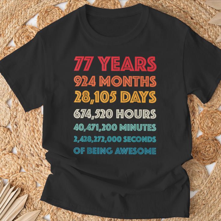 素晴らしい77歳の誕生日ギフト 面白いレトロ 77歳の誕生日 Tシャツ 高齢者への贈り物
