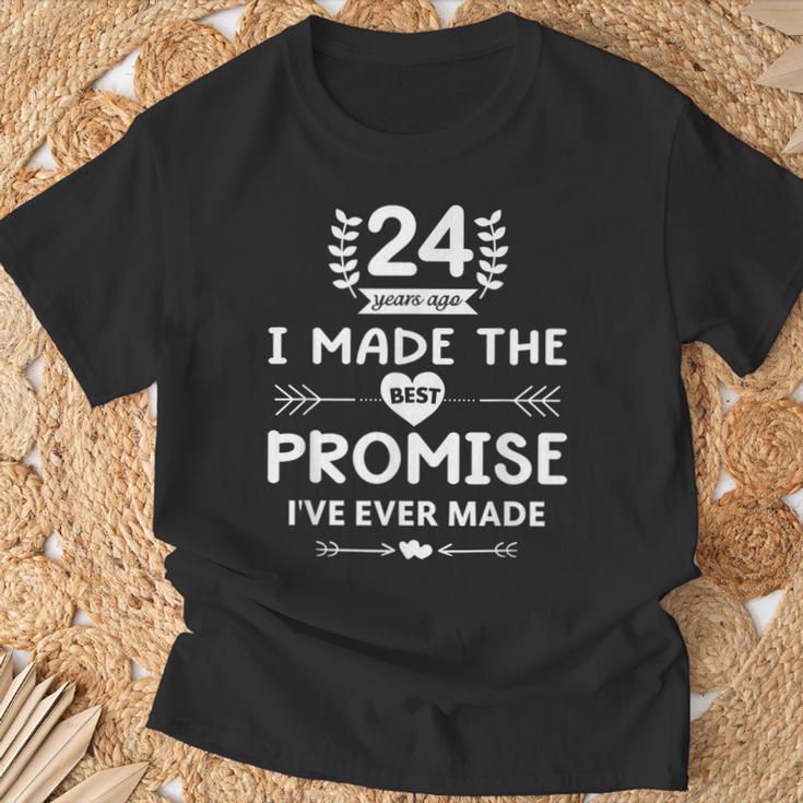 結婚24周年 結婚24周年 記念日 面白い 旦那 妻 Tシャツ 高齢者への贈り物