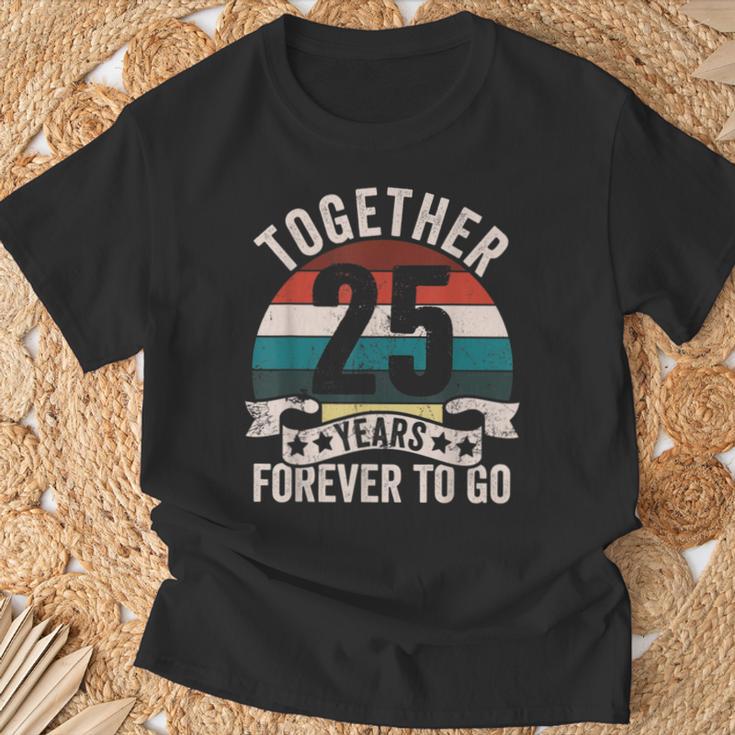 結婚25周年記念 Together 25 Years Forever To Go Tシャツ 高齢者への贈り物