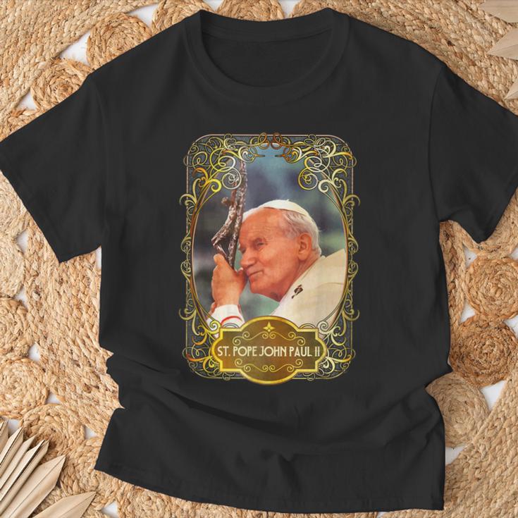 聖ローマ教皇ヨハネ・パウロ2世十字架 カトリック Tシャツ 高齢者への贈り物