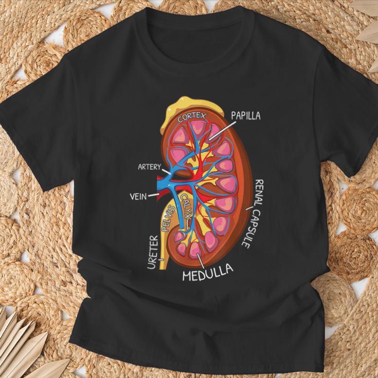 腎臓の解剖学 腎臓学 Tシャツ 高齢者への贈り物