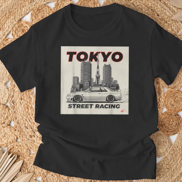 自動車愛好家のための東京ストリートレーシングカーデザイン Tシャツ 高齢者への贈り物