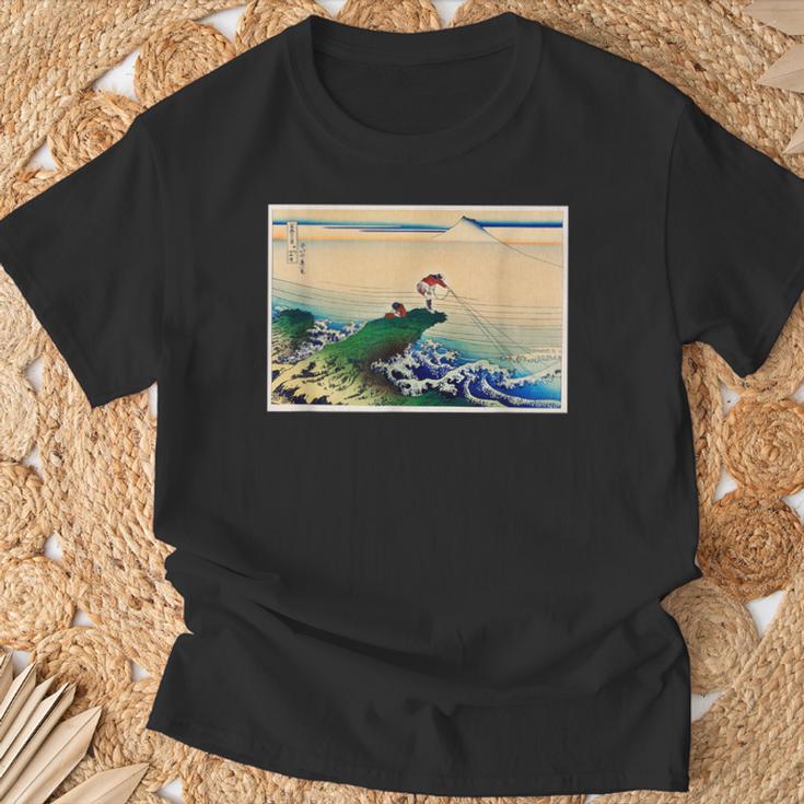 葛飾北斎 富嶽三六景 名作アート 絵画 メンズ レディース 面白い 服 美術 おもしろ 釣り人 Tシャツ 高齢者への贈り物