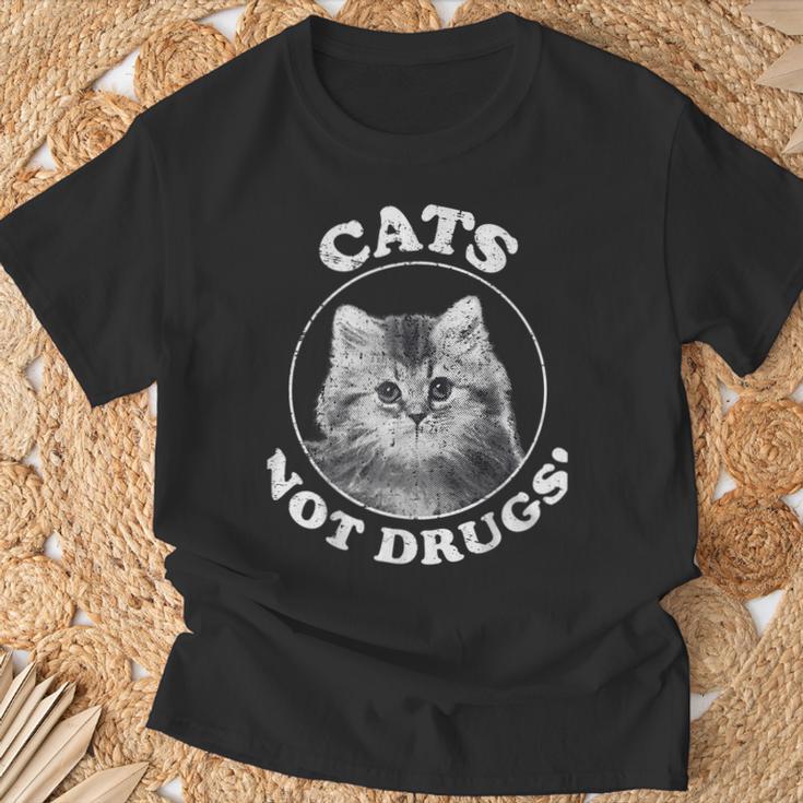 薬物ではなく猫 Tシャツ 高齢者への贈り物