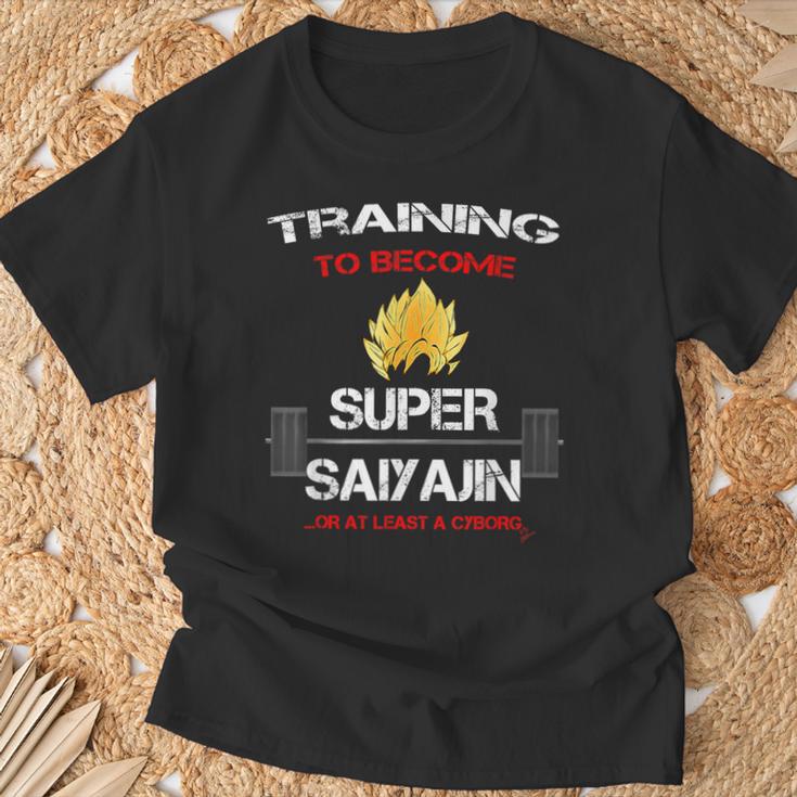 超サイヤ人になるためのトレーニング 楽しいフィットネス Tシャツ 高齢者への贈り物