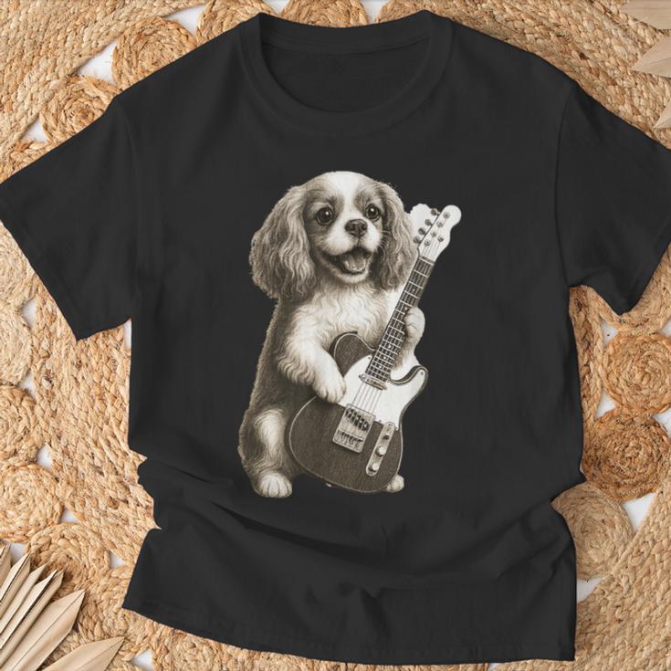 面白いtシャツ キャバリア 犬 ギター イヌ メンズ 犬好き グッズ かわいい おもしろ 面白い 服 ネタ Tシャツ 高齢者への贈り物