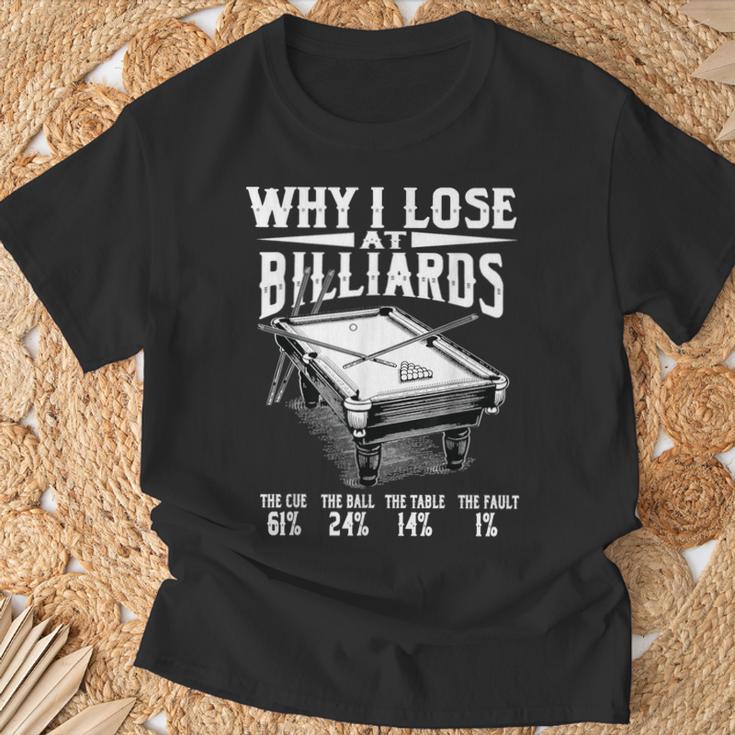 面白いビリヤード スヌーカーで負ける理由 ビリヤード プールプレーヤー Tシャツ 高齢者への贈り物