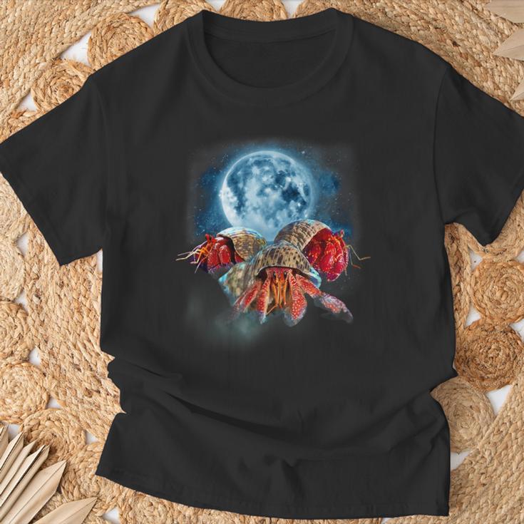 面白いヤドカリシャツ 月に吠えるカニ柄 Tシャツ 高齢者への贈り物