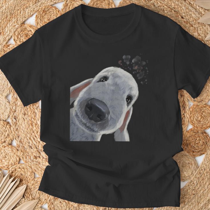 面白い好奇心旺盛な犬のベドリントンテリア Tシャツ 高齢者への贈り物