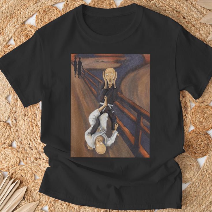 面白い柔術 脚をロックすると白いベルトが叫ぶ Tシャツ 高齢者への贈り物
